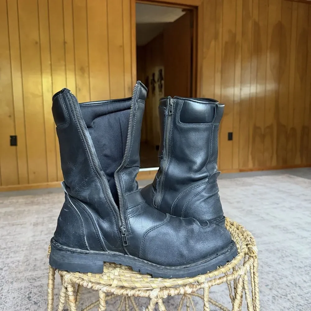 Milwaukee Leather Men's Black Leather Motorcycle Boots Size 12
